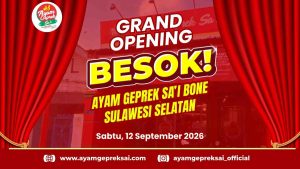 H-1! Ayam Geprek Sa’i Bone Besok Resmi Buka, Ada Promo Buy 1 Get 1 Cuma 3 Hari