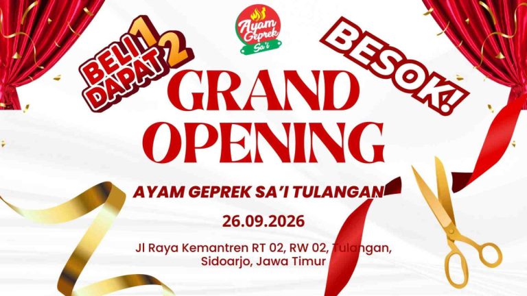 Besok Opening! Ayam Geprek Sa’i Tulangan Siapkan Promo Buy 1 Get 1 Selama 3 Hari